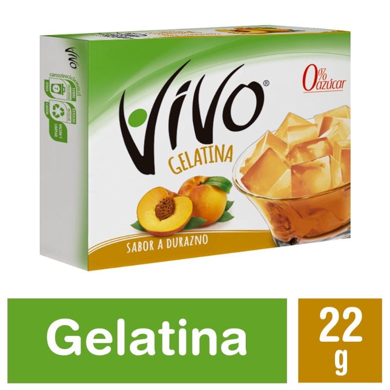 Gelatina Durazno 22 g Vivo