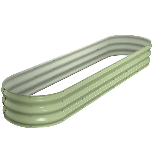 Cama de cultivo elevada Winpull 244x61x30 cm de acero galvanizado, ovalada