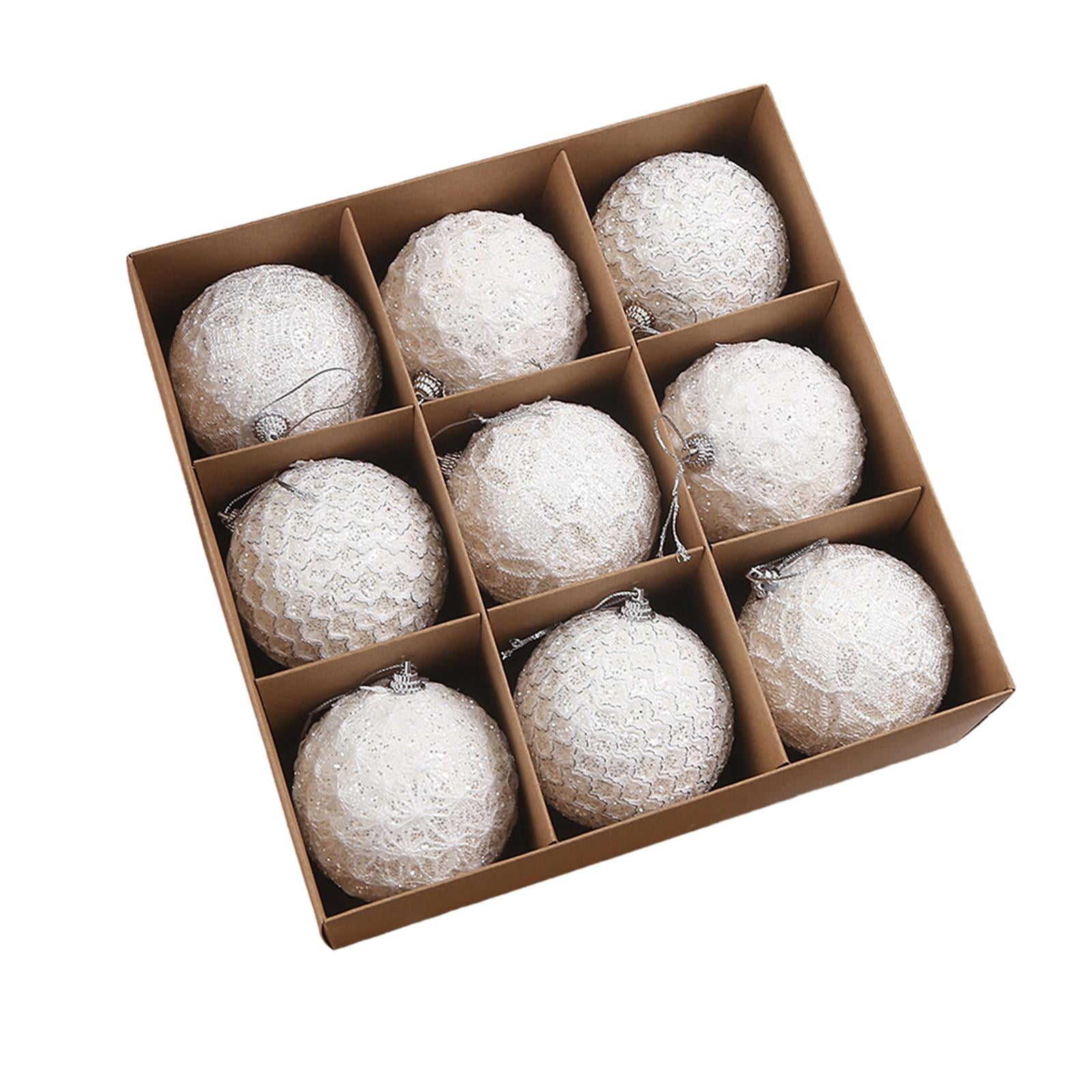 Magideal - 9 Piezas De Adornos De Bolas De Navidad, Diseño De Escena De Bolas De Navidad, Regalos De Fiesta, Decoraciones Para Árboles De Navidad Para Celebracio Blanco