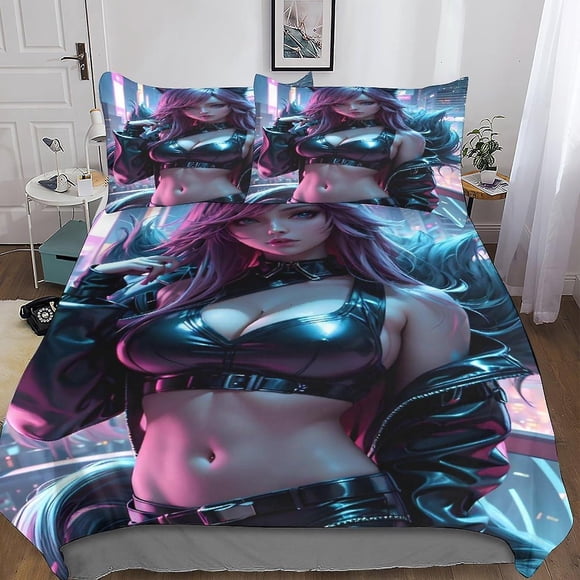 Funda Nórdica Catwoman Juego De Ropa De Cama De Papel De Película Para Niñas 3 Piezas Para Niños Y Adolescentes Funda De Edredón 3d Con Cierre De Cremallera Micro Suave