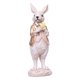 thumbnail image 2 of Estatua De Conejo De Pascua, Figura De Conejo Para Chimenea, Centro De Mesa, Pasillo, Corazón Plateado, Ropa Dorada, 2 of 5