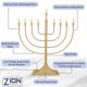 thumbnail image 4 of Janucá Eléctrica Tradicional Zion Judaica 58 cm Dorado Satinado USB LED, 4 of 7