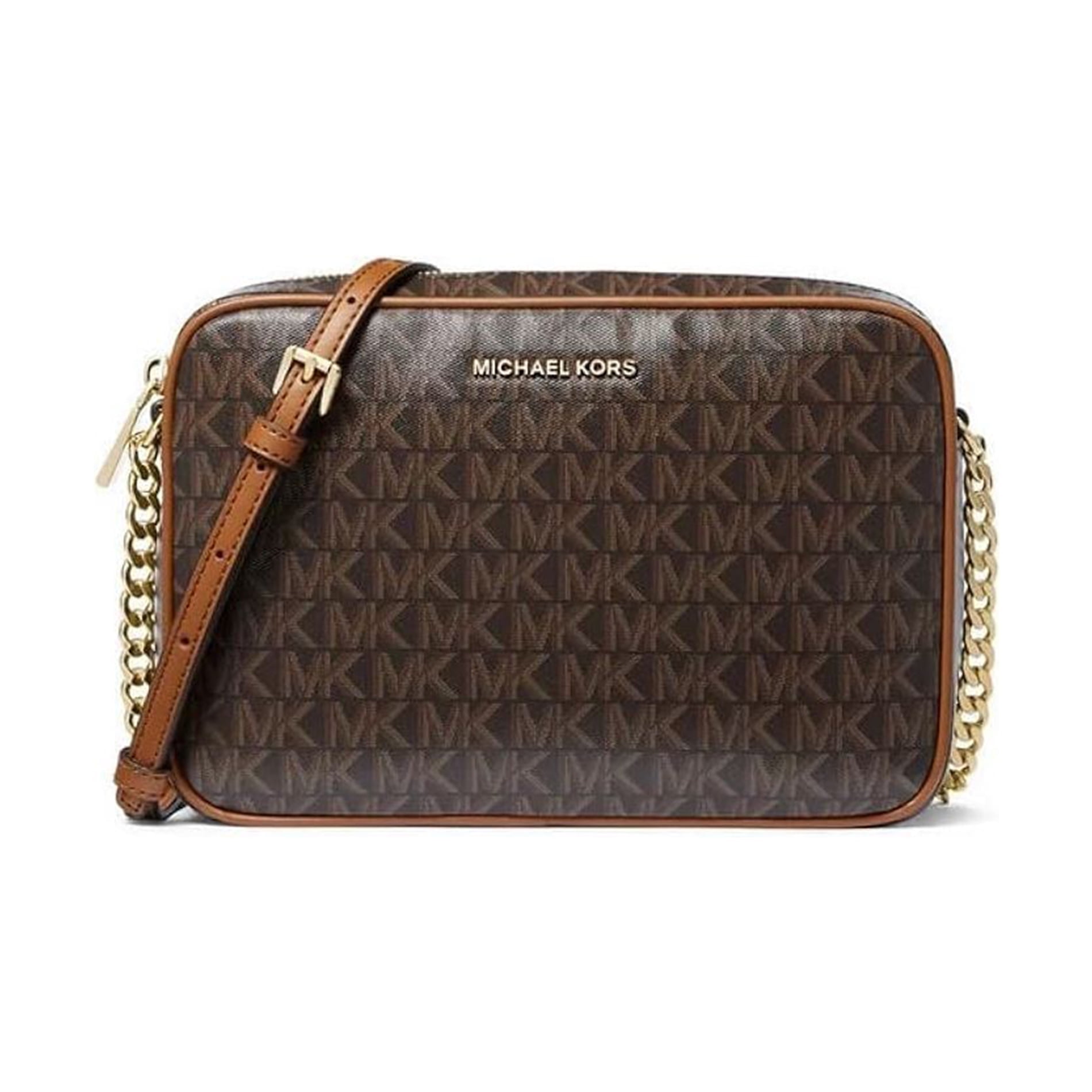Bolso Crossbody Michael Kors Jet Set Grande East/west Vainilla Marrón/avellana