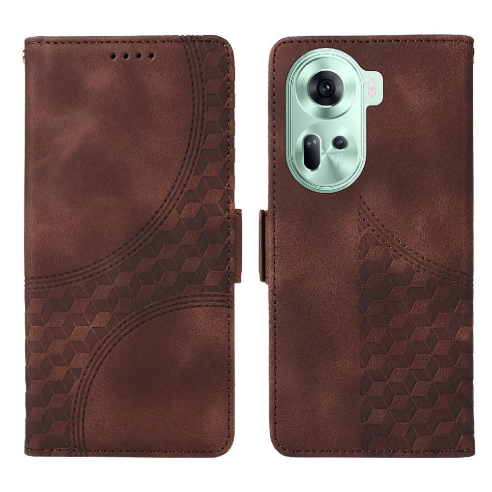 Carcasa Foxdock Oppo Reno 11 5G De Cuero Pu, Diseño Acolchado Clásico, Protección Contra Caídas Y Rayones