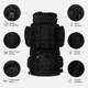 thumbnail image 3 of Mochila Camping Trekking 80L con 7 Compartimientos y Ajuste de Pecho y Cintura, 3 of 7