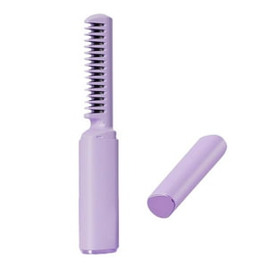 Genérico - Cepillo Alisador De Pelo, 3 Temperaturas Ajustables, Recargable, Violeta