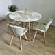 thumbnail image 1 of Comedor Mesa blanca 100cms + 4 Sillas Mariposa Velvet Beige, 1 of 3