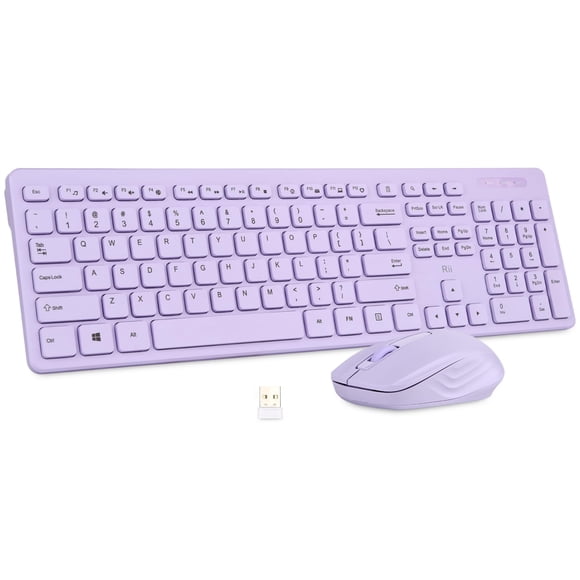 Set de oficina inalámbrico púrpura Rii: teclado y ratón