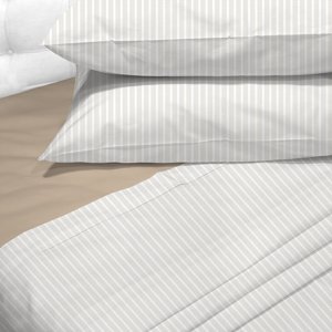 Sabanas Andes 180 Hilos Estampada Franjas Taupe 2 Plazas