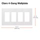 thumbnail image 3 of Placa de cubierta para interruptor de luz Lutron Claro 4 Gang Light Almond, 3 of 5