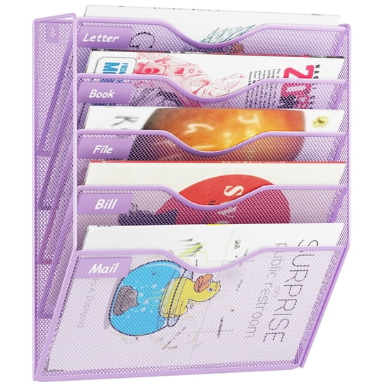 Organizador De Documentos Gdindinfan 38x32x10 Cm 5 Bolsillos Púrpura Claro