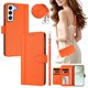 thumbnail image 2 of Funda Billetera para Samsung Galaxy S22 5G, Cuero Sintético con Cierre, Naranja, 2 of 6