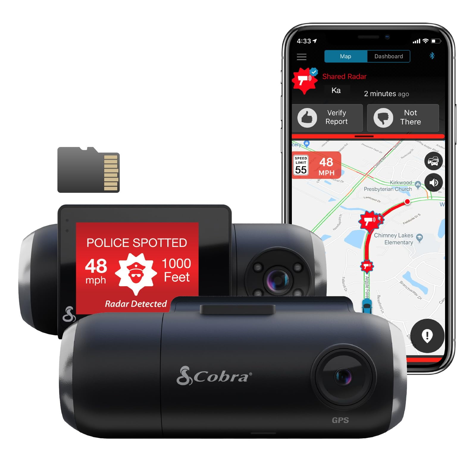 Cámara De Salpicadero Cobra Smart Sc 201 Full Hd 1080p Wifi Gps 16 Gb