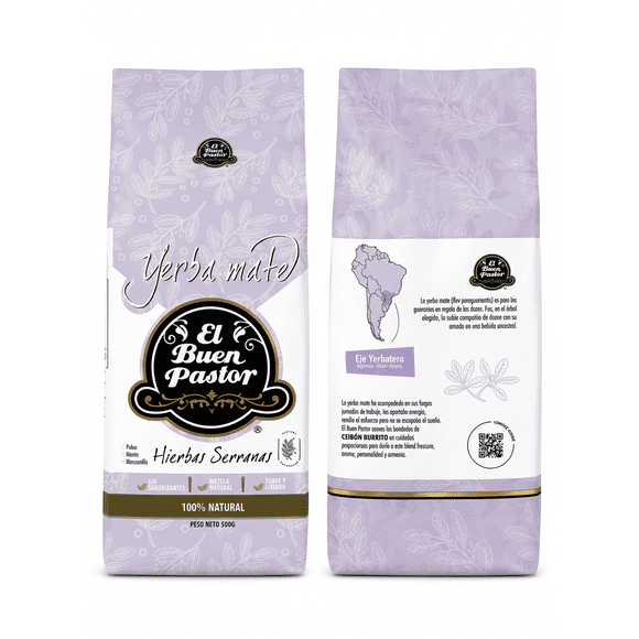 Yerba Mate Hierbas Serranas El Buen Pastor 500g libre de gluten