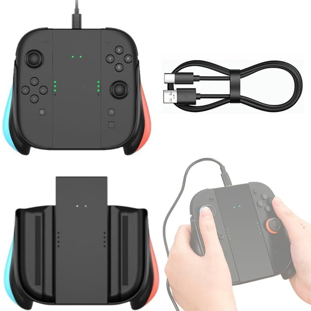 Genérico - Empuñadura Ergonómica Recargable Para Switch 2: Carga Fácil Con Indicador, Incluye Cable Usb-c