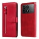 thumbnail image 1 of Funda con Cremallera para Xiaomi Poco F6 Pro, Carcasa Cartera de Cuero PU con Soporte y Tarjetero, 1 of 6