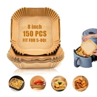 Revestimientos De Papel Air Fryer Ircpen, 8 Pulgadas, 150 Unidades, Antiadherentes