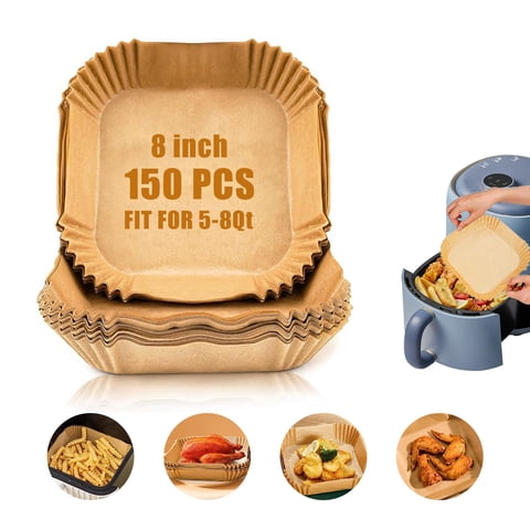 Revestimientos De Papel Air Fryer Ircpen, 8 Pulgadas, 150 Unidades, Antiadherentes