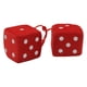 thumbnail image 3 of 2 piezas Auto coche Fuzzy dados puntos ornamento colgante Retro felpa decoración coche estilo espejo retrovisor colgador para coches camiones fiesta Rojo, 3 of 5