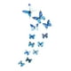 thumbnail image 2 of 12 Pegatinas De Mariposa Para Decoración De Jardín, Calcomanías De Pared De Mariposa 3D Luminosas, Azul, 2 of 5
