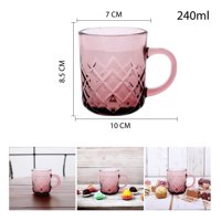 Xianzhu - Set 6 Tazas De Vidrio Con Relieve Rosa 6Pcs - 240Ml