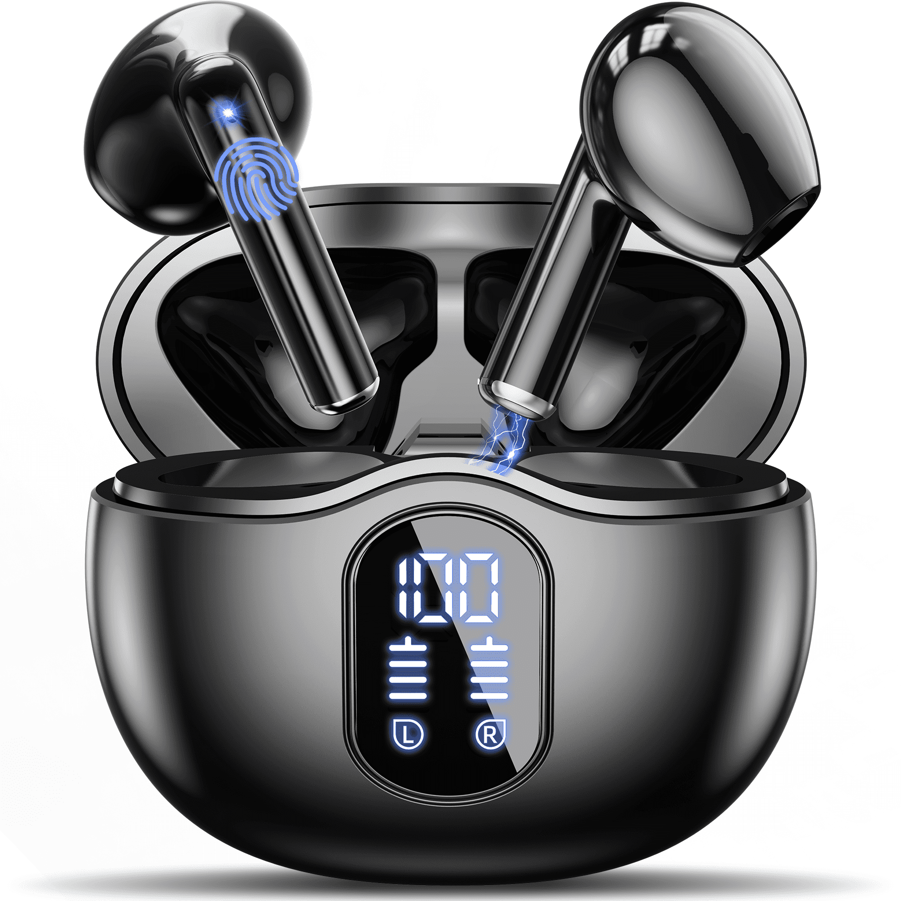 Veatool Auriculares Inalámbricos Verdaderos, Bluetooth 5.3, Estéreo Hi-fi Con Graves 3d, 4 Micrófonos Con Cancelación De Ruido Enc, 34h De Duración