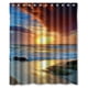 thumbnail image 1 of Cortina de ducha con diseño de puesta de sol en la playa, con ganchos, 60 x 72 pulgadas, 1 of 3