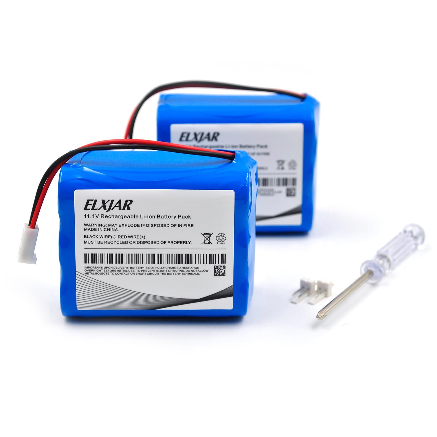 Paquete De Baterías Elxjar 11.1v 5200mah 6 Celdas 18650 2 Unidades
