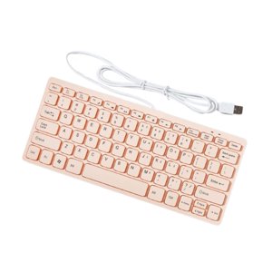 Magideal - Teclado Con Cable Usb, Pulsación Silenciosa, Práctico, Pequeño, Alta Confiabilidad, Moderno, 78 Teclas, Escritura Cómoda Para El Hogar, Portátil Y Rosa