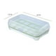 thumbnail image 5 of Huevera de plástico, bandeja para huevos rellenos con tapa, huevera portátil apilable para refrigerador con 15 ranuras para huevos, ideal para camping, nevera y cocina., 5 of 8