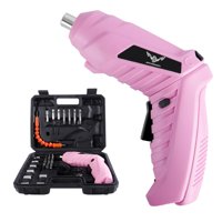 Jenabom - Juego De Mini Destornilladores Eléctricos De Color Rosa, Con 47 Accesorios Y Luz Nocturna. Herramienta Eléctrica Multiusos De 3,6 V, Adecuada Para El Mantenimiento Del Hogar Y Proyectos De Bricolaje.