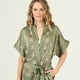 thumbnail image 1 of Bata de Mujer Mini Satin Verde Estampado, 1 of 5