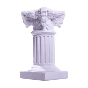 Magideal - Soporte De Pedestal De Pilar Romano Creativo Estatua Candelabro Escultura Figurita Griega Para Decoración De Escena De Patio Interior Ornament , Blanco