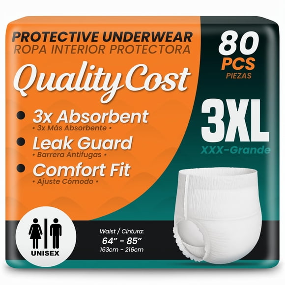 QUALITYCOST Incontinencia 3XL - Pack de 80 pañales tipo pull‑up
