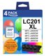 thumbnail image 1 of Cartuchos de tinta MANNERES LC201XL 4 unidades de alto rendimiento, 1 of 7