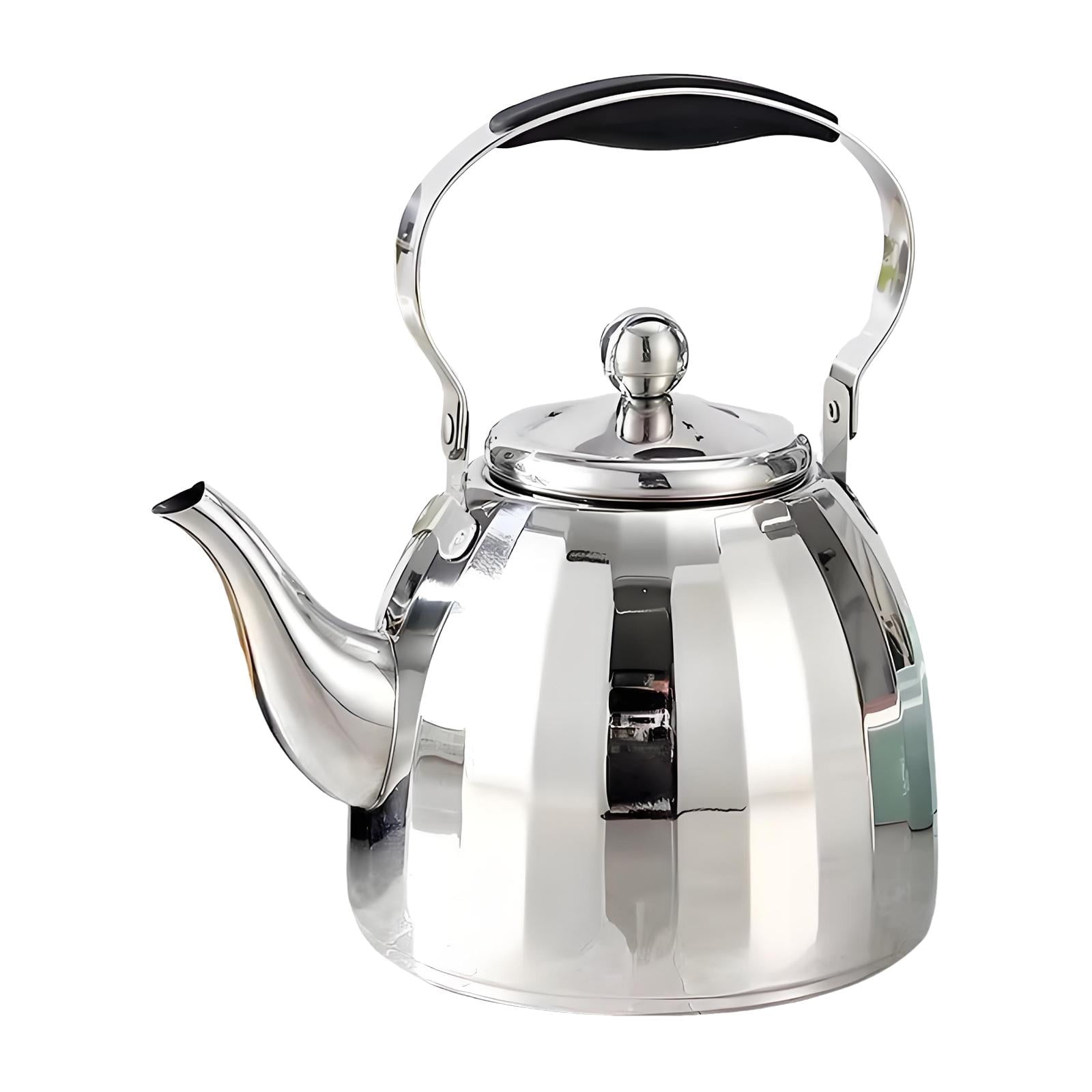 Bothyi - Tetera De Acero Inoxidable Para Cocina, Tetera De Metal Para Cocinar En Casa O Restaurante, Color Plateado