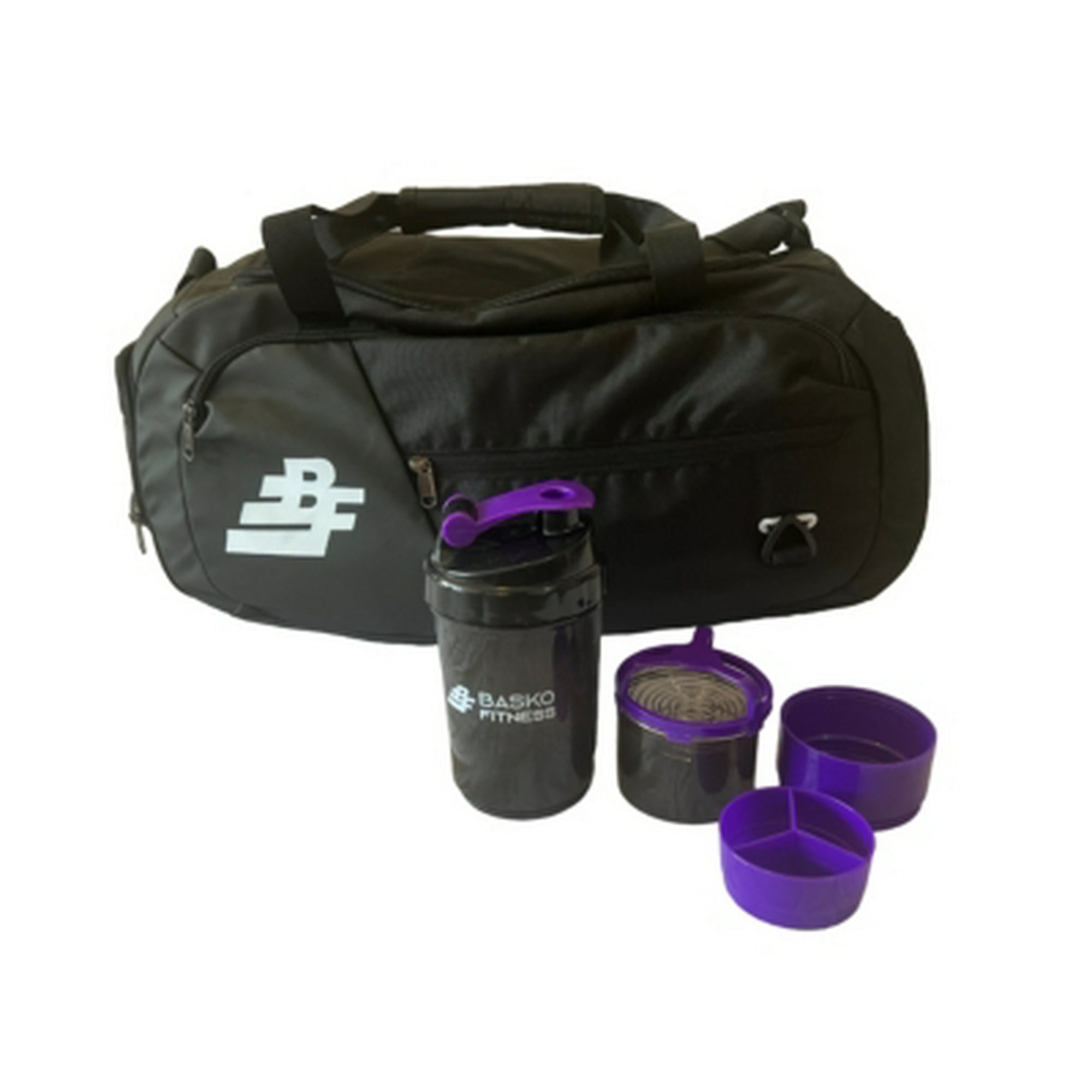 Basko Fitness - Bolso Deportivo Pack Shaker Mezclador Morado