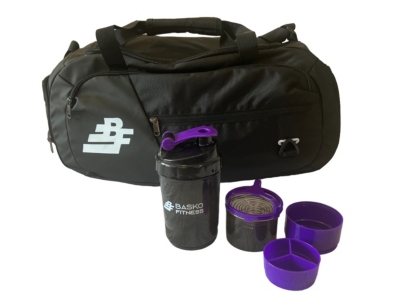 Basko Fitness - Bolso Deportivo Pack Shaker Mezclador Morado