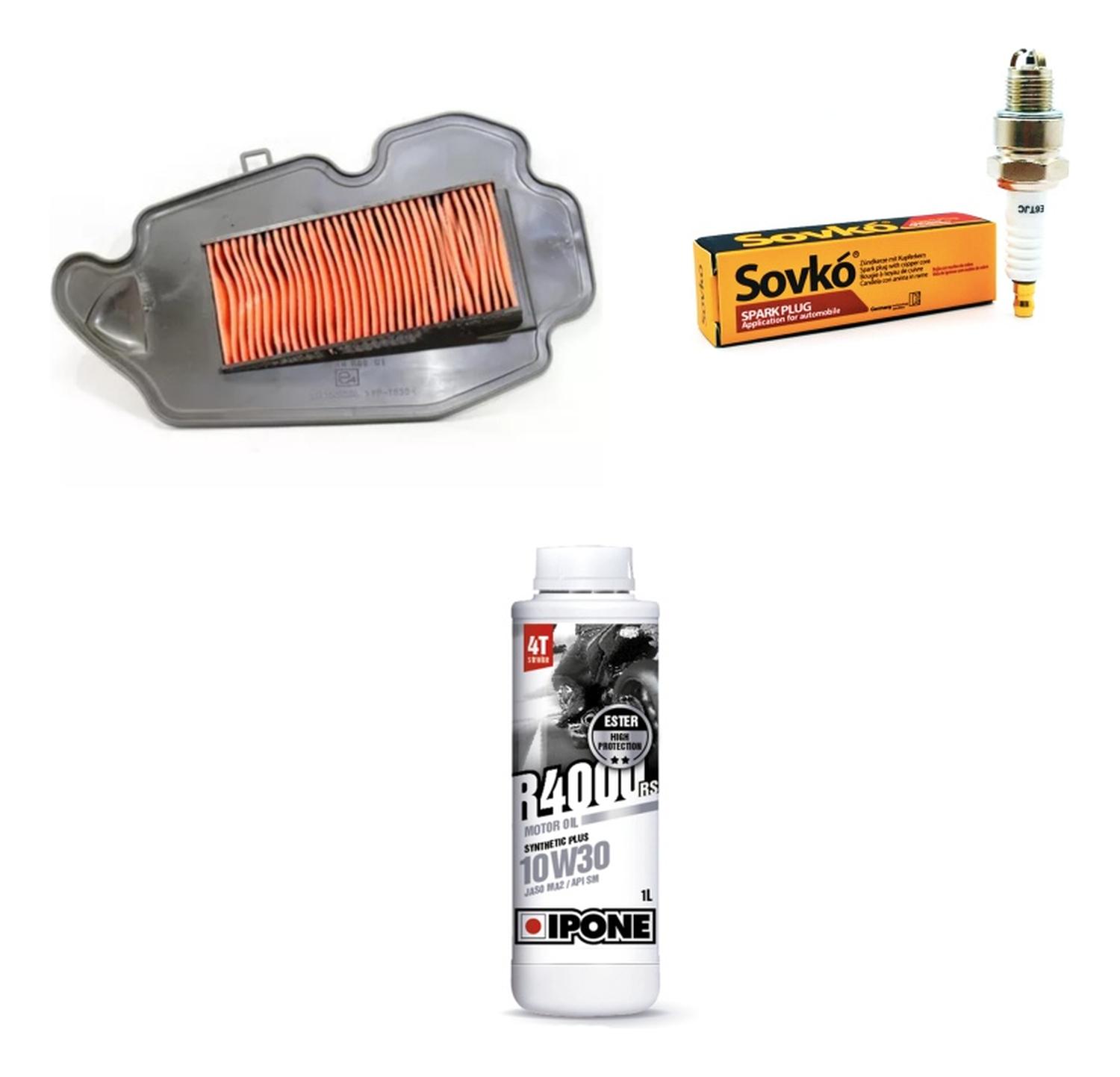Genérico - Kit Mantencion Honda Dio 110 / Aire + Bujia + Aceite Ipone