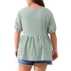 thumbnail image 4 of Agnes Orinda Blusas de Verano Casuales para Mujer de Talla Grande, Cuello Redondo, Manga Corta, Textura, Estilo Babydoll, L, Verde Grisáceo, 4 of 7