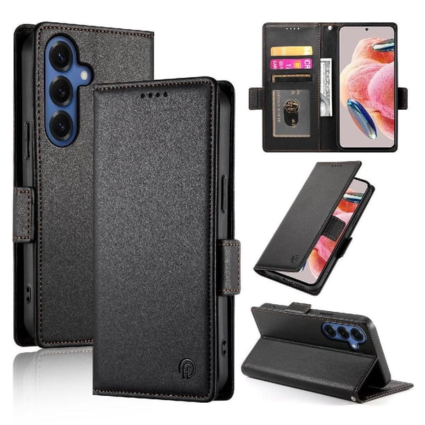 Funda Cartera Magnética con Tarjetas y Soporte para Samsung Galaxy S26 Plus Negro