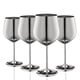 thumbnail image 1 of Juego de copas de vino WOTOR de acero inoxidable, 4 x 532 ml, color plateado, 1 of 6