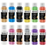 Set De Pintura Acrílica Artecho, 12 Colores Metálicos, 59 Ml, Suministros De Arte