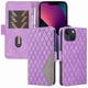 thumbnail image 1 of Funda Cartera para iPhone 14 con Tarjetero Soporte y Correa Morado, 1 of 6