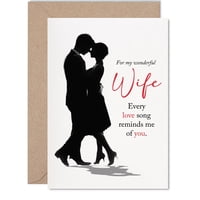 Tarjeta De Felicitación Giftzie Wife Anniversary Every Love Song, 13 X 18 Cm