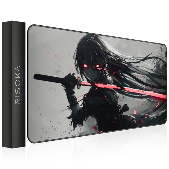 Tapete para mouse gaming RISOKA XXL resistente al agua 90 x 40 cm para escritorio