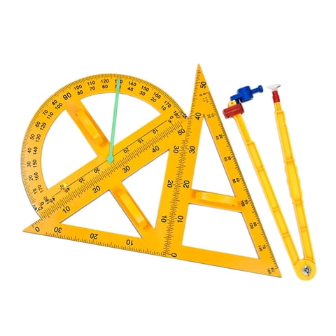 Bothyi - 4X Kit De Regla De Geometría Matemática Herramienta Regla Triangular Para Estudiantes De Escuela Aula