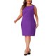 thumbnail image 2 of Agnes Orinda Vestido de Talla Grande para Mujer de Escuela Colegio Corte Recto Sin Mangas Cuello Barco Casual Lápiz Trabajo 1X Púrpura, 2 of 6