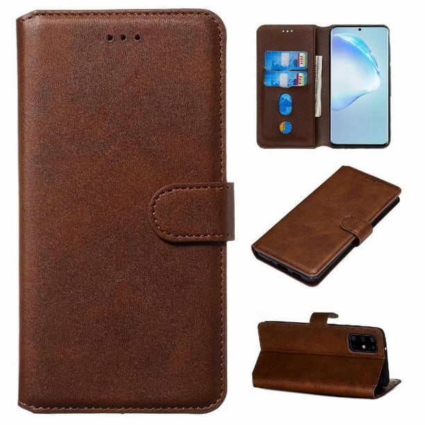 Funda Billetera para Samsung Galaxy S20 Plus con Porta Tarjetas y Soporte Ajustable Marrón