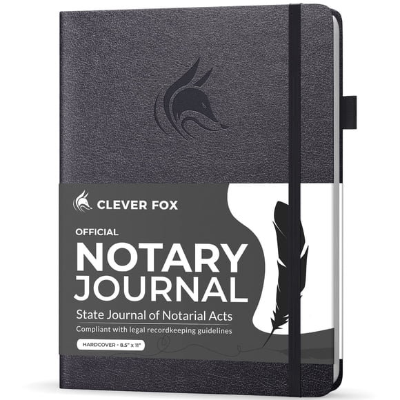 Diario de Notario Clever Fox 21x28 cm Negro y Plata